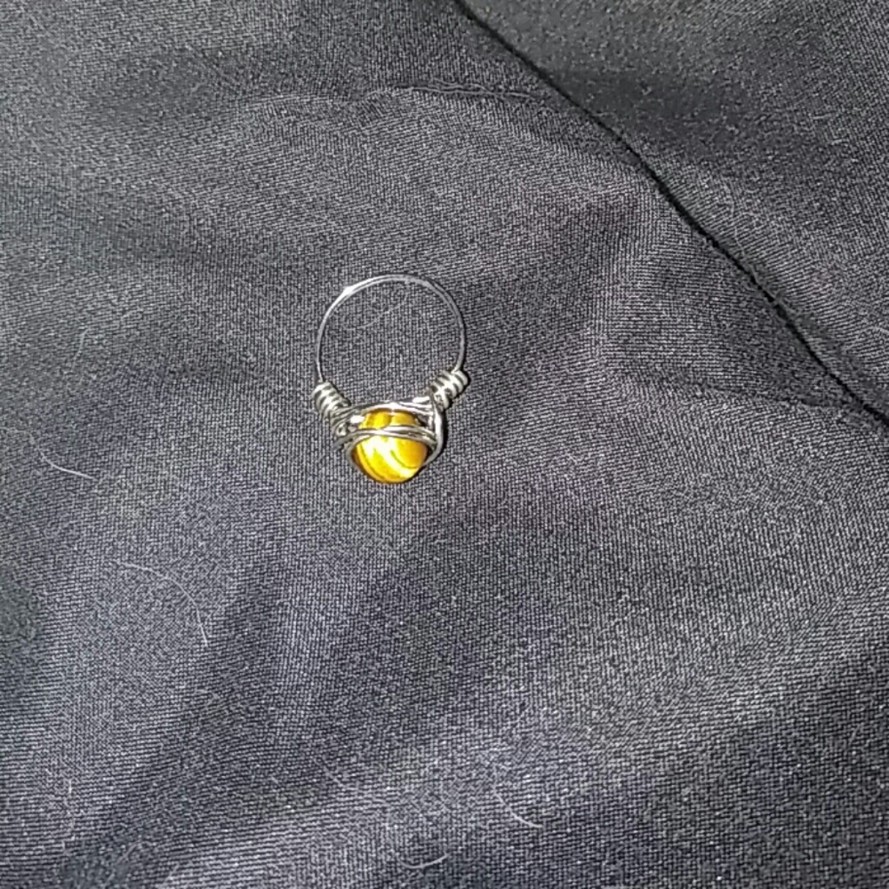 Genuine tiger eye ring